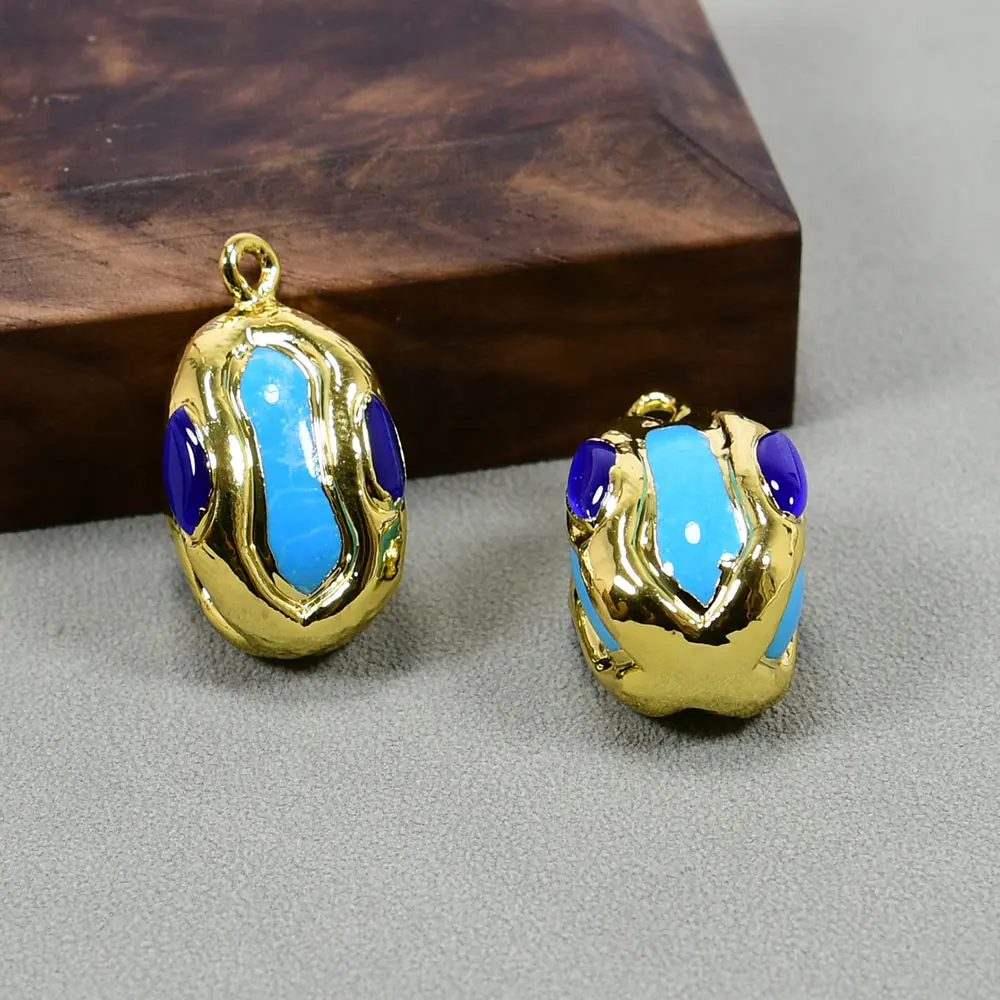 APDGG 5 Pcs Gold Plated Blue Turquoise Crystal Paved Charms Pendant For Lady Pearl Necklace Jewelry Making DIY
APDGG 5 Pcs Gold Plated Blue Turquoise Crystal Paved Charms Pendant For Lady Pearl Necklace Jewelry Making DIY