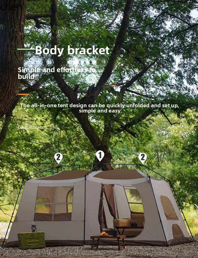 Quick-Open Tent Outdoor Portable Folding Camping Tent Two Rooms One Hall
Quick-Open Tent Outdoor Portable Folding Camping Tent Two Rooms One Hall