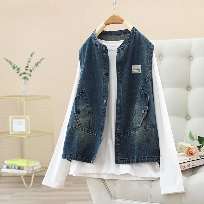 Stand-Up collar Fashion Denim Vest Women's New Single-Breasted Cardigan Sleeveless Jacket Autumn Winter 2024 Denim Fashion Vest
Stand-Up collar Fashion Denim Vest Women's New Single-Breasted Cardigan Sleeveless Jacket Autumn Winter 2024 Denim Fashion Vest