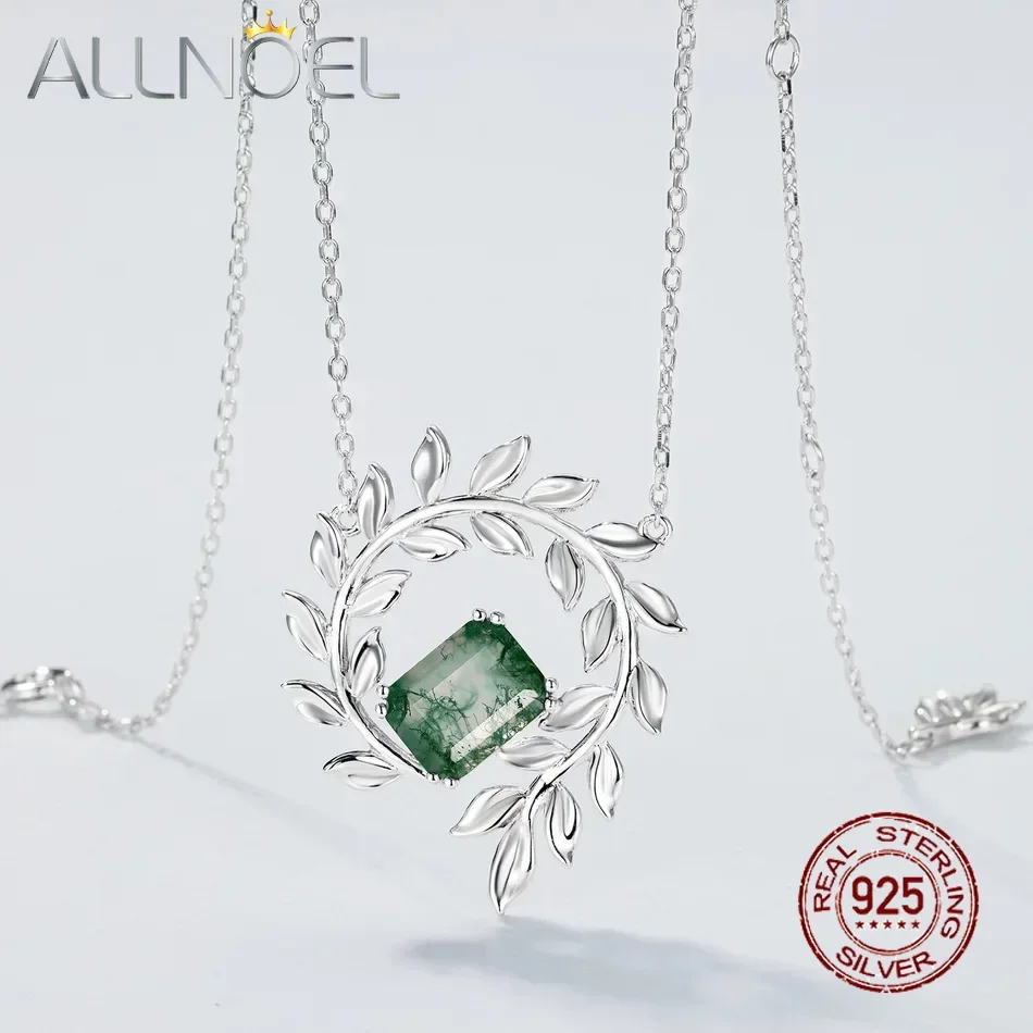 ALLNOEL 925 Sterling Sliver Natural Moss Agate Necklace for Women Olive Branch Circle Leaves June Birthstone Jewelry Gifts
ALLNOEL 925 Sterling Sliver Natural Moss Agate Necklace for Women Olive Branch Circle Leaves June Birthstone Jewelry Gifts