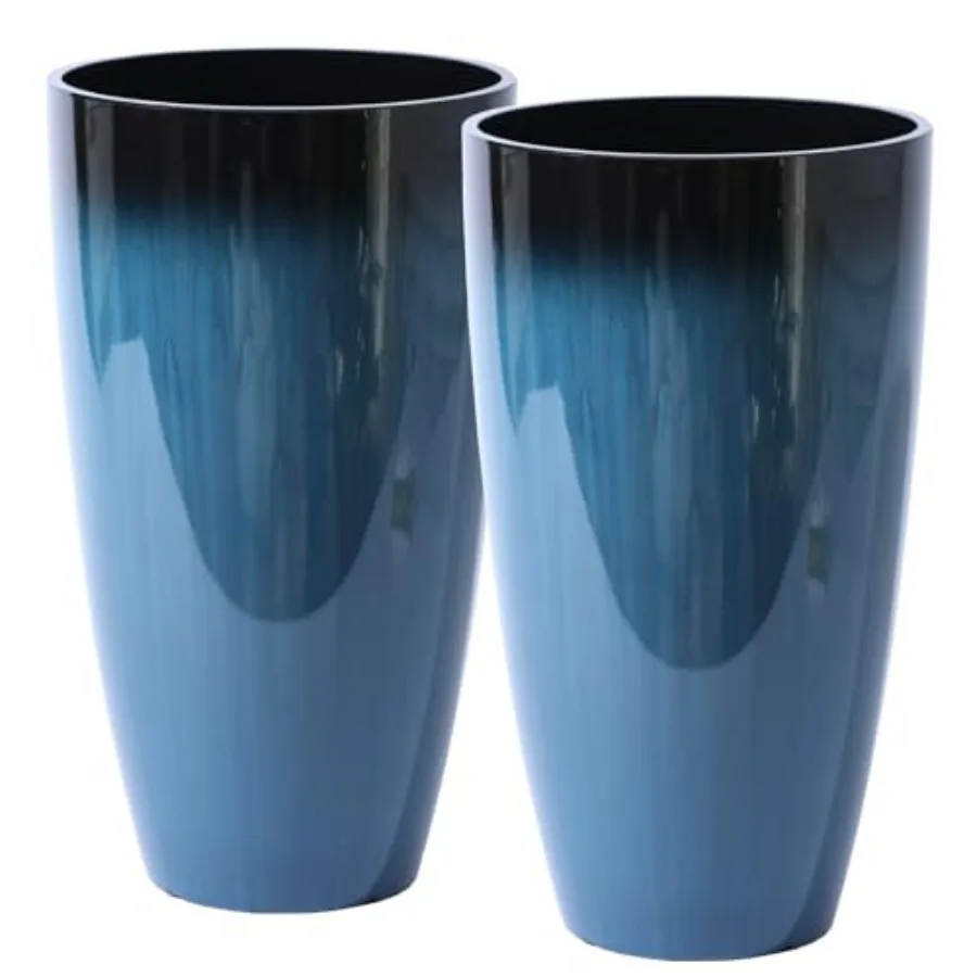Plant Pots Large Plastic Planters 2Pack Glossy Blue Outdoor Tall Planter Plant Containers for GardenPatio Porch Front Door Back
Plant Pots Large Plastic Planters 2Pack Glossy Blue Outdoor Tall Planter Plant Containers for GardenPatio Porch Front Door Back