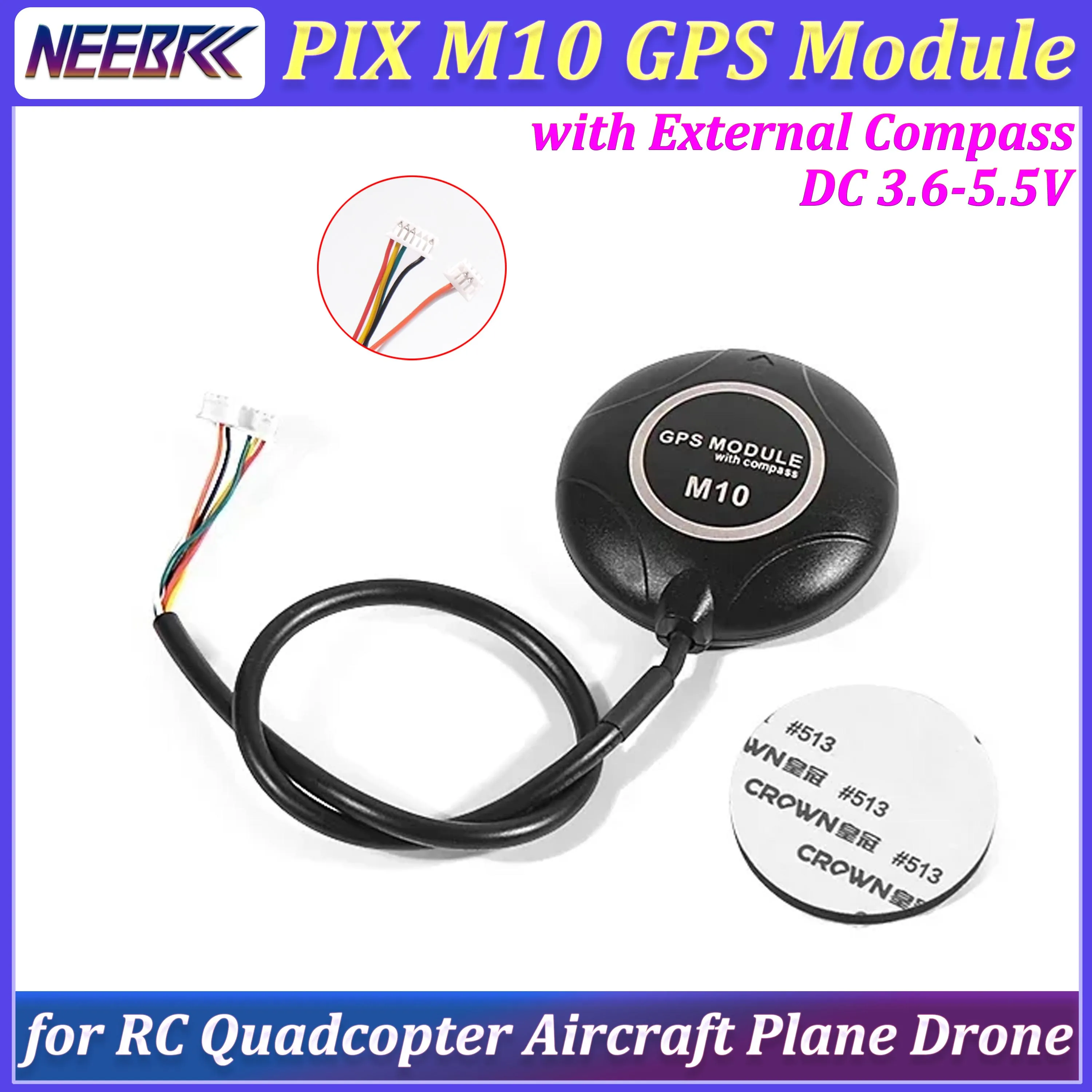 M10 GPS Module with External Compass DC 3.6-5.5V for PIX Pixhawk RC Quadcopter Aircraft Plane FPV Racing Drone Boat Parts
M10 GPS Module with External Compass DC 3.6-5.5V for PIX Pixhawk RC Quadcopter Aircraft Plane FPV Racing Drone Boat Parts