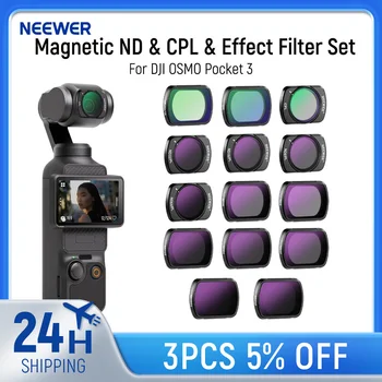 NEEWER Magnetic ND & CPL & Effect Filter Set for DJI OSMO Pocket 3, 14 Pack HD CPL ND8 ND16 ND32 ND64 ND128 ND256 ND1000 ND8