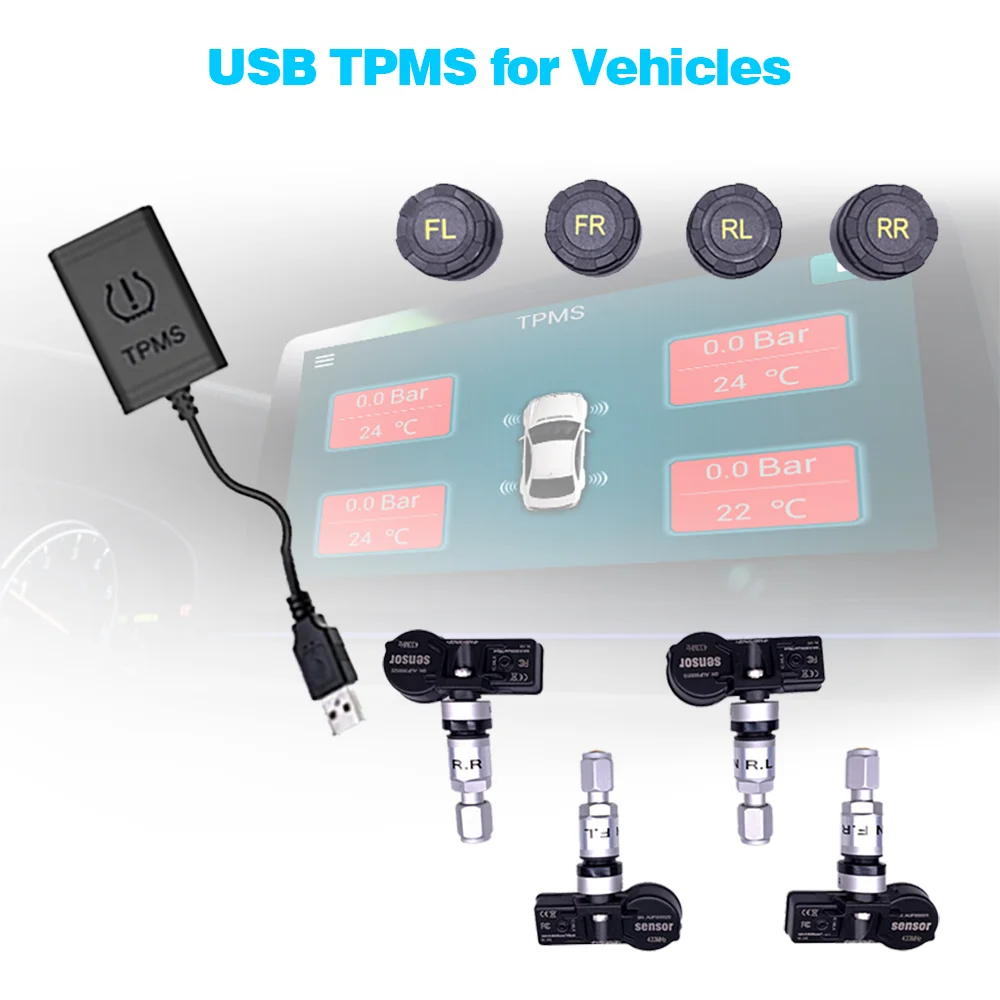 TPMS For Android Car Multimedia Player Tire Pressure Monitoring Waterproof Internal External Sensors USB Tire Pressure Alarm
TPMS For Android Car Multimedia Player Tire Pressure Monitoring Waterproof Internal External Sensors USB Tire Pressure Alarm