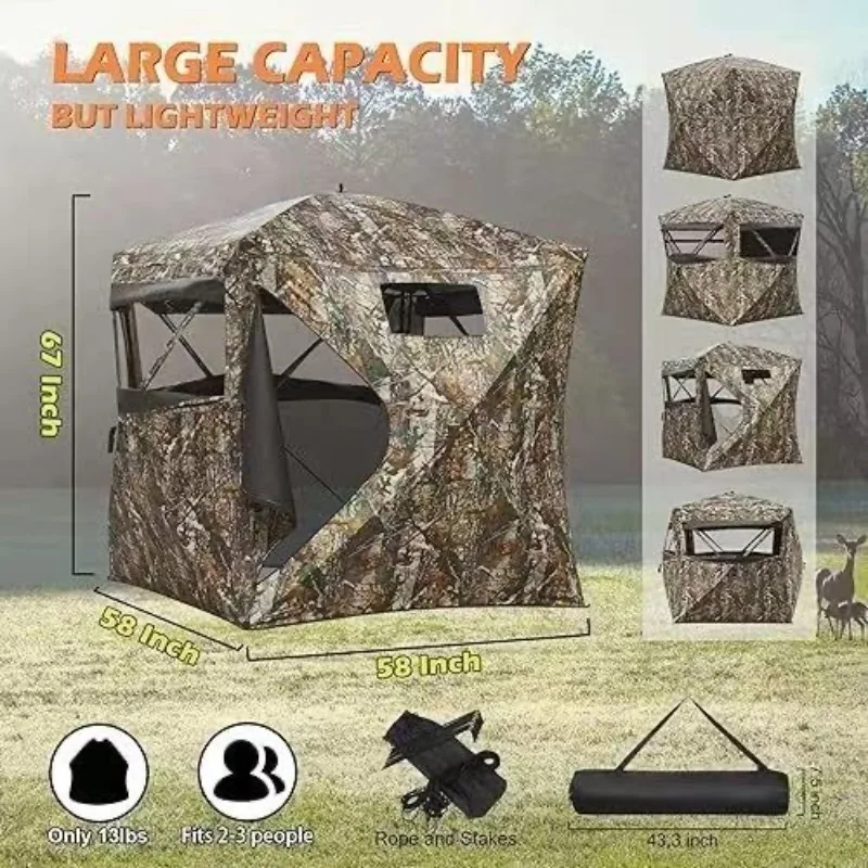 Outdoor Unidirectional Perspective Camouflage Hunting Tent 270 ° Speed Open Unidirectional Bird Watching Tent
Outdoor Unidirectional Perspective Camouflage Hunting Tent 270 ° Speed Open Unidirectional Bird Watching Tent