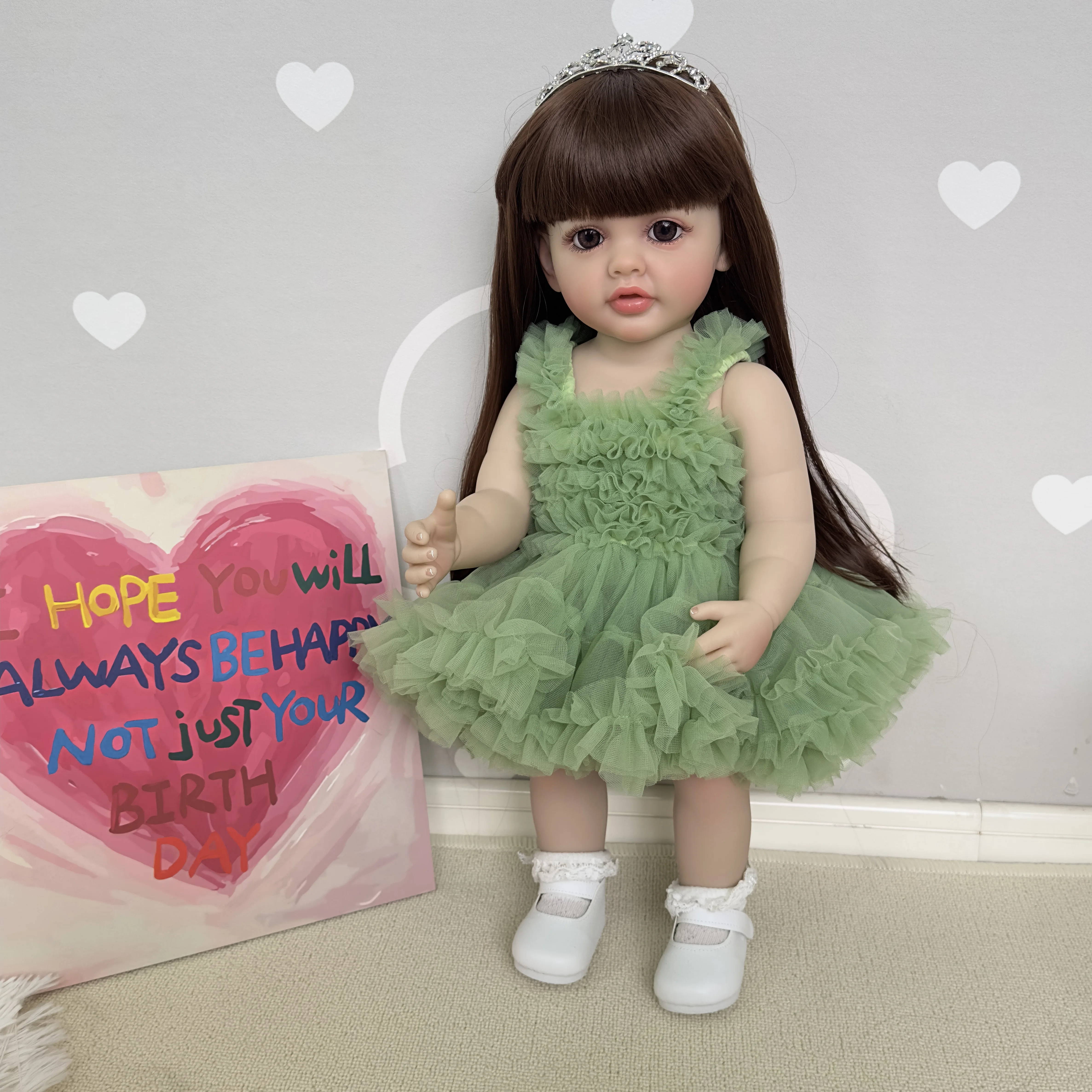 NPK 22inch Soft Silicone Vinyl Reborn Toddler Stand Girl Doll Betty 3D Skin Visible Veins Wig Hair Gifts for Children
NPK 22inch Soft Silicone Vinyl Reborn Toddler Stand Girl Doll Betty 3D Skin Visible Veins Wig Hair Gifts for Children