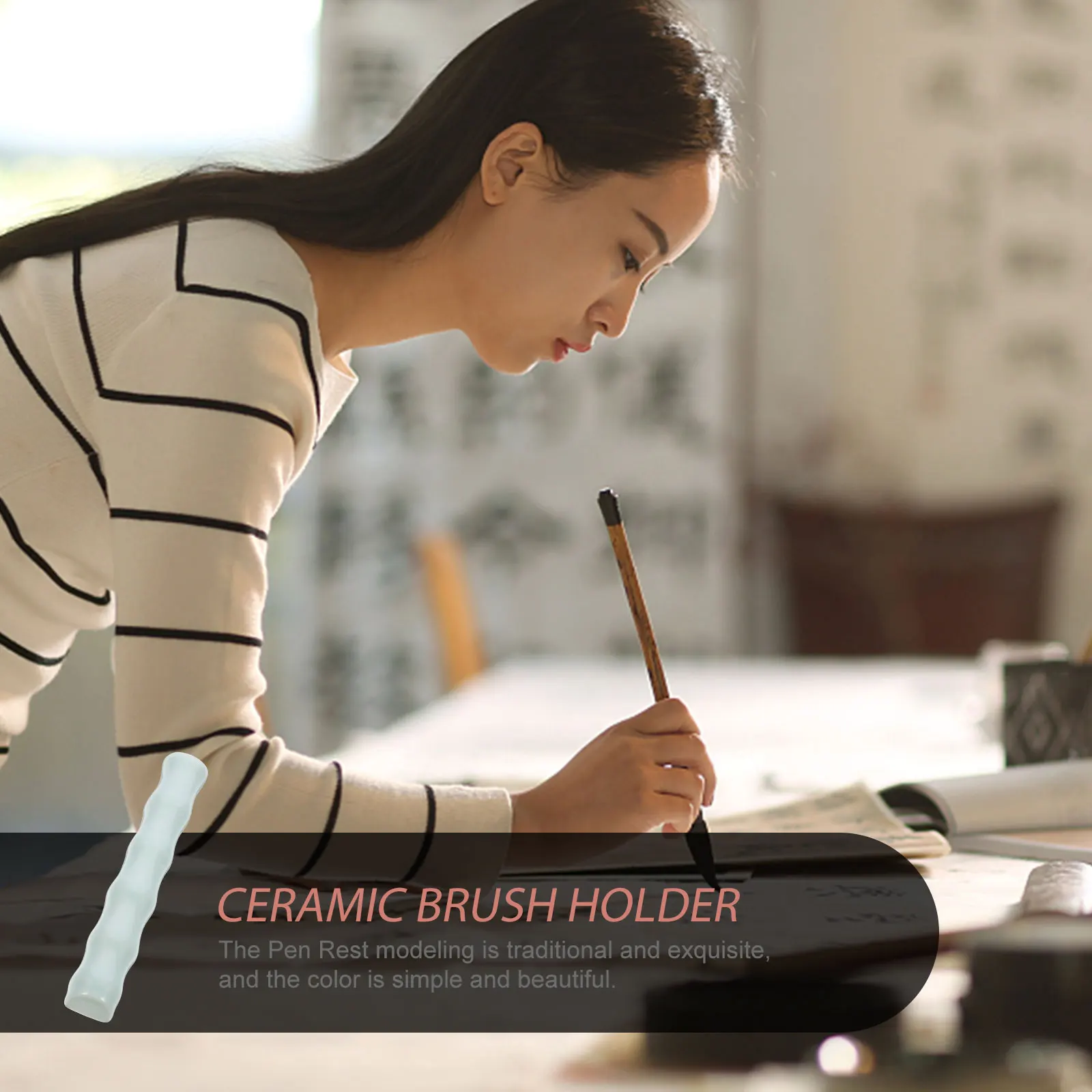 Chinese Calligraphy Bamboo Joint Pen Rest Exquisite Ceramic Brush Holder Small Desk Pen Rack Calligraphy Brush Support
Chinese Calligraphy Bamboo Joint Pen Rest Exquisite Ceramic Brush Holder Small Desk Pen Rack Calligraphy Brush Support