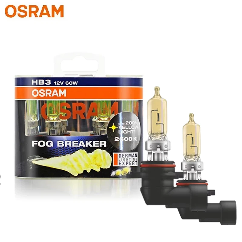 OSRAM 9005 Yellow Halogen Fog Breaker HB3 12V 60W Car Original Headlight 2600K Light +60% Brighter Genuine Bulbs 9005FBR, 1 Pair
OSRAM 9005 Yellow Halogen Fog Breaker HB3 12V 60W Car Original Headlight 2600K Light +60% Brighter Genuine Bulbs 9005FBR, 1 Pair