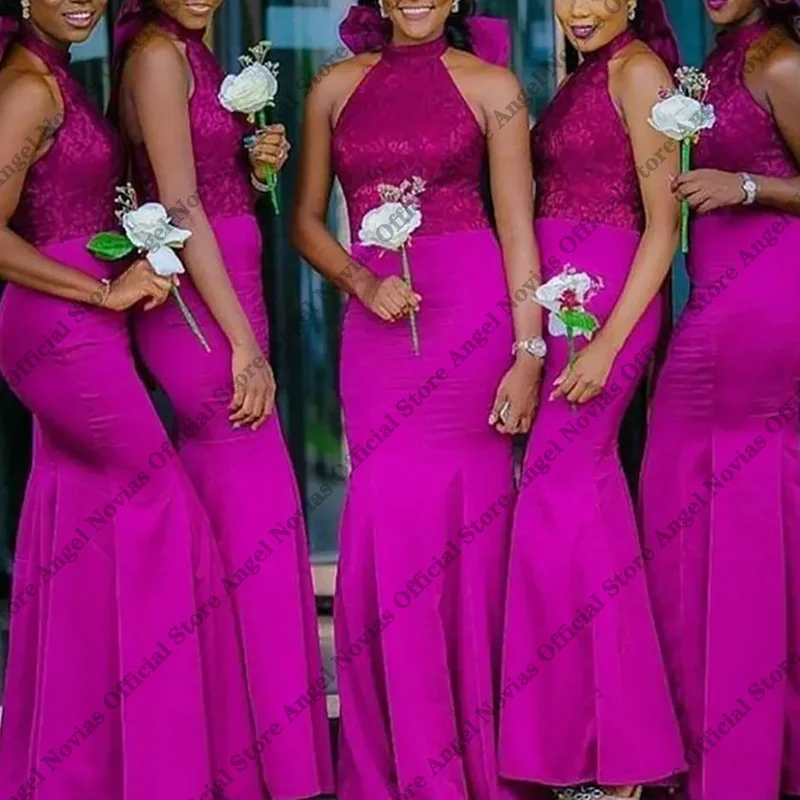 Mermaid Fuchsia High Neck Bridesmaid Dresses 2026 for Wedding Party Dress Customized Vestidos Elegantes Para Fiesta De Gala
Mermaid Fuchsia High Neck Bridesmaid Dresses 2026 for Wedding Party Dress Customized Vestidos Elegantes Para Fiesta De Gala