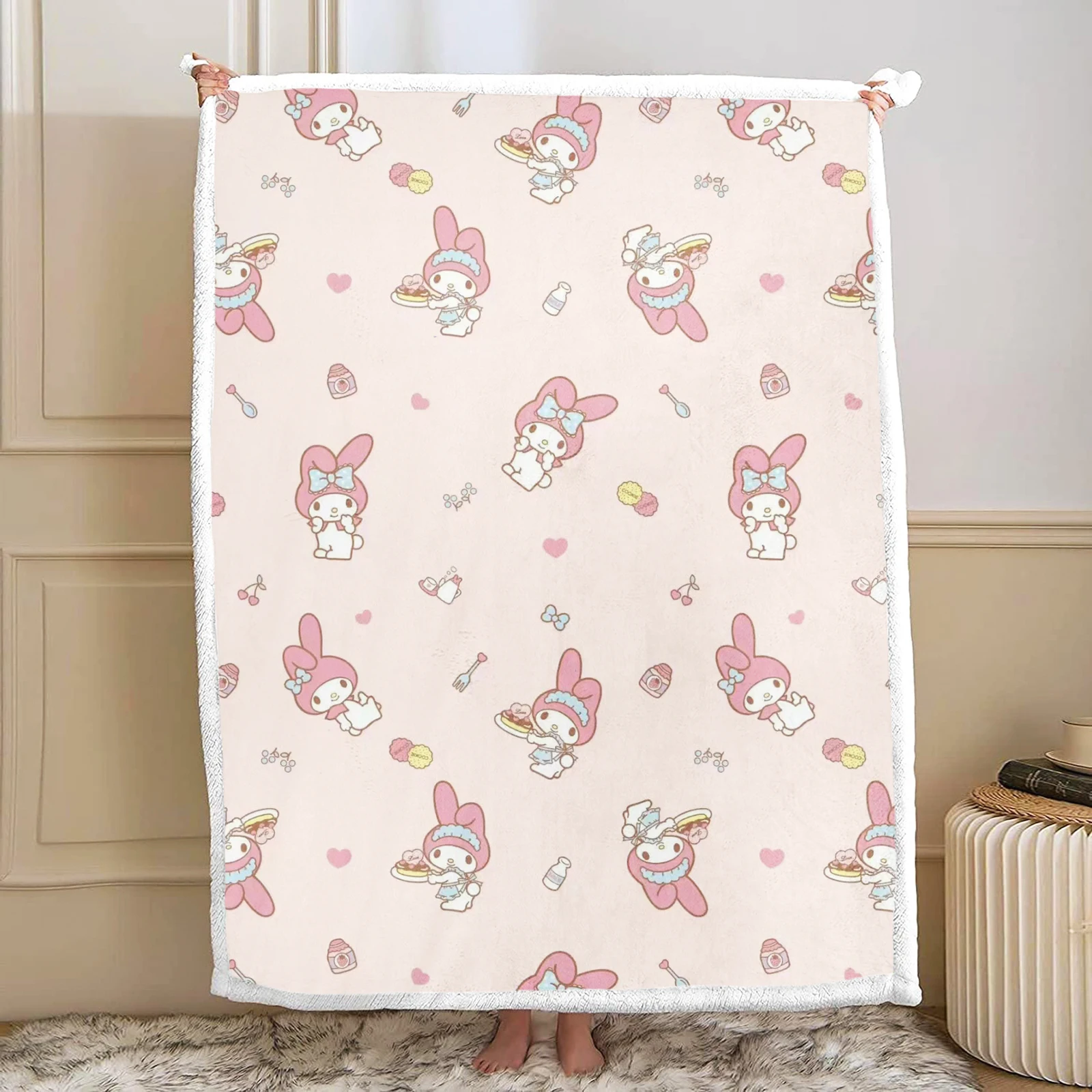 Одеяло с героями мультфильмов Melody Sanrio на заказ, современный кавайный пушистый детский пушистый плюшевый милый декор для комнаты с принтом различных размеров
Одеяло с героями мультфильмов Melody Sanrio на заказ, современный кавайный пушистый детский пушистый плюшевый милый декор для комнаты с принтом различных размеров