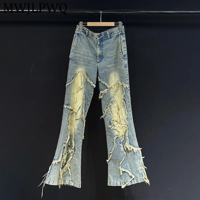 MWJLPWQ American Retro Distressed Design Casual Jeans Male Frayed Street Style Spring Autumn Tide Slim Flared Long Pants 13418
MWJLPWQ American Retro Distressed Design Casual Jeans Male Frayed Street Style Spring Autumn Tide Slim Flared Long Pants 13418