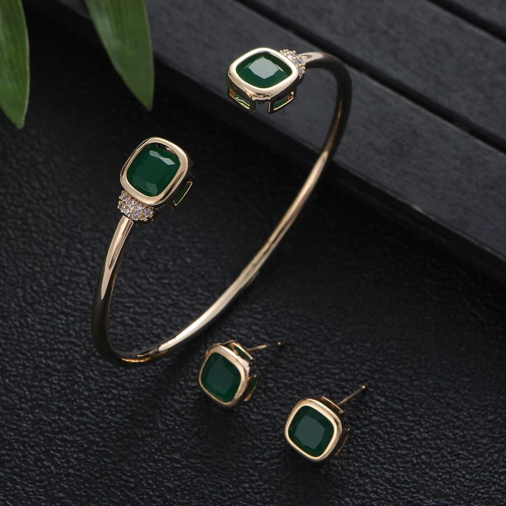 Luxury 2PCS Dubai Candy Colors Bangle Earring Sets For Women Wedding Cubic Zircon Gold Open Cuff Bngle Ring Bridal Jewelry S444
Luxury 2PCS Dubai Candy Colors Bangle Earring Sets For Women Wedding Cubic Zircon Gold Open Cuff Bngle Ring Bridal Jewelry S444