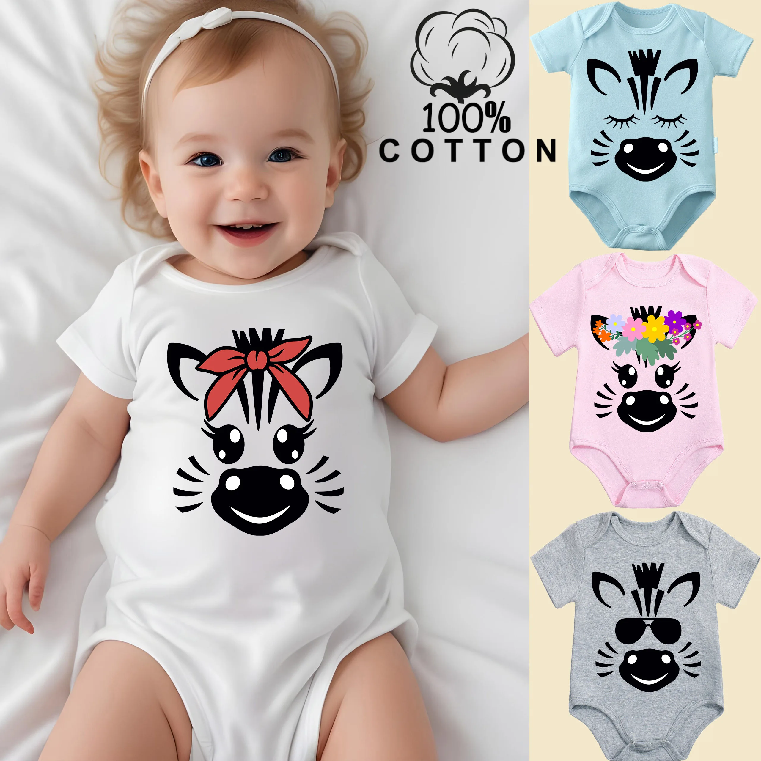 100% Cotton Onesie Happy Zebra Funny Face Print Bodysuit Comfortable Cloth for Baby Jumpsuit for 0 To 12 Months Newborn
100% Cotton Onesie Happy Zebra Funny Face Print Bodysuit Comfortable Cloth for Baby Jumpsuit for 0 To 12 Months Newborn