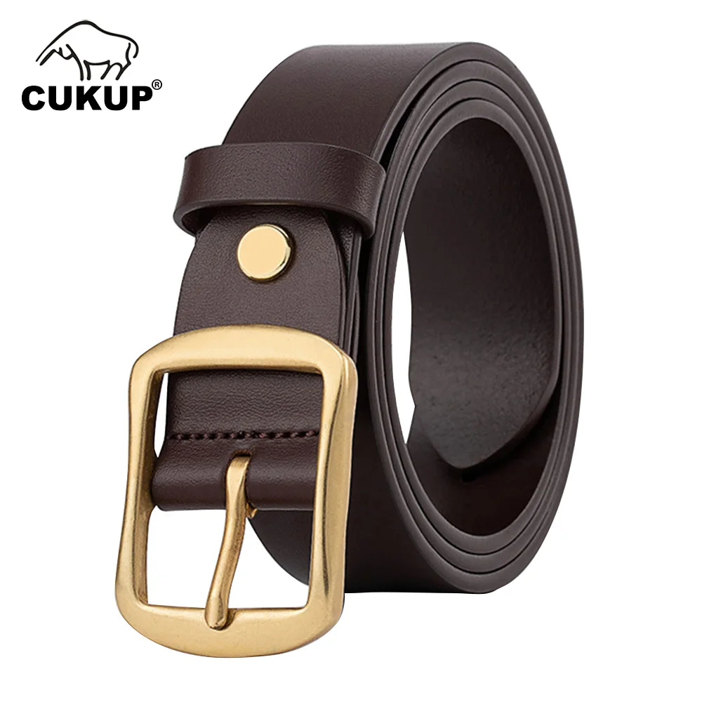 CUKUP New Top Quality Cow Genuine Leather Belt Gold Brass Pin Buckle Male Accessories Waistband Belts for Men 33mm Width NCK1171
CUKUP New Top Quality Cow Genuine Leather Belt Gold Brass Pin Buckle Male Accessories Waistband Belts for Men 33mm Width NCK1171