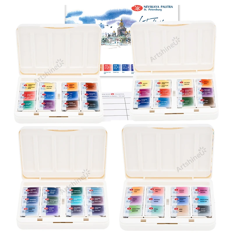 High-quality Watercolour Set White Nights 12 Full Pans Safe Portable Palette Pigments for Professional Artists Art Suplies
High-quality Watercolour Set White Nights 12 Full Pans Safe Portable Palette Pigments for Professional Artists Art Suplies