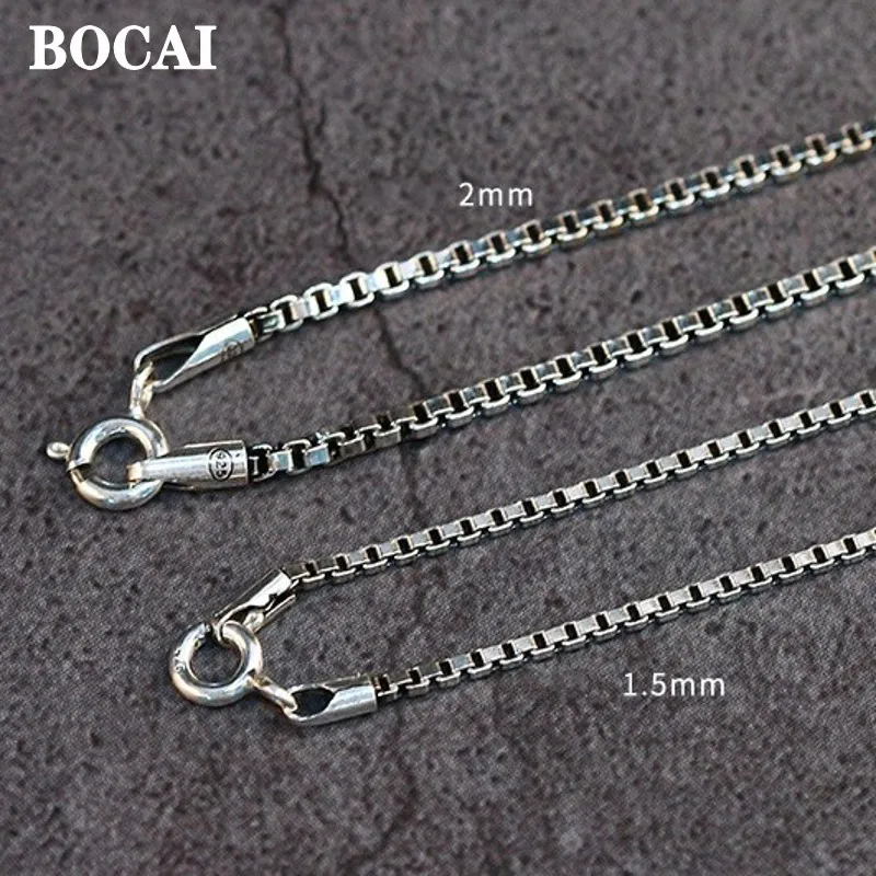 Новая модная цепочка BOCAI из настоящего серебра 925 пробы, персонализированные ювелирные аксессуары, модная женская цепочка на шею
Новая модная цепочка BOCAI из настоящего серебра 925 пробы, персонализированные ювелирные аксессуары, модная женская цепочка на шею