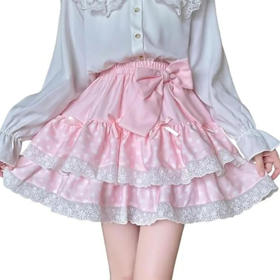 Sweet Lolita Mini Skirt for Women Bow Cake Skirt High Waist Kawaii Vintage Layered Lace Party A-line Mini Skirts
Sweet Lolita Mini Skirt for Women Bow Cake Skirt High Waist Kawaii Vintage Layered Lace Party A-line Mini Skirts