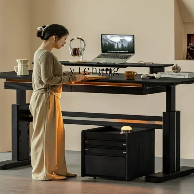 Solid Wood Lifting Table Light Luxury Minimalist Study Writing Desk Black Smart Desk
Solid Wood Lifting Table Light Luxury Minimalist Study Writing Desk Black Smart Desk