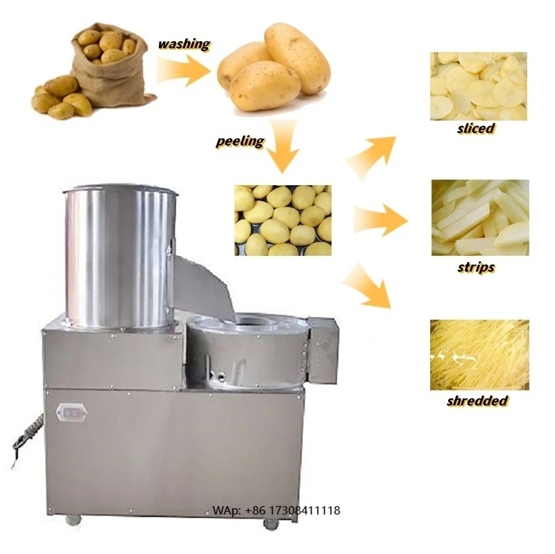 QS400-30 Automatic Potato Washing, Peeling and Cutting Machine 200kg/h Potato Chip Cutting Machine
QS400-30 Automatic Potato Washing, Peeling and Cutting Machine 200kg/h Potato Chip Cutting Machine