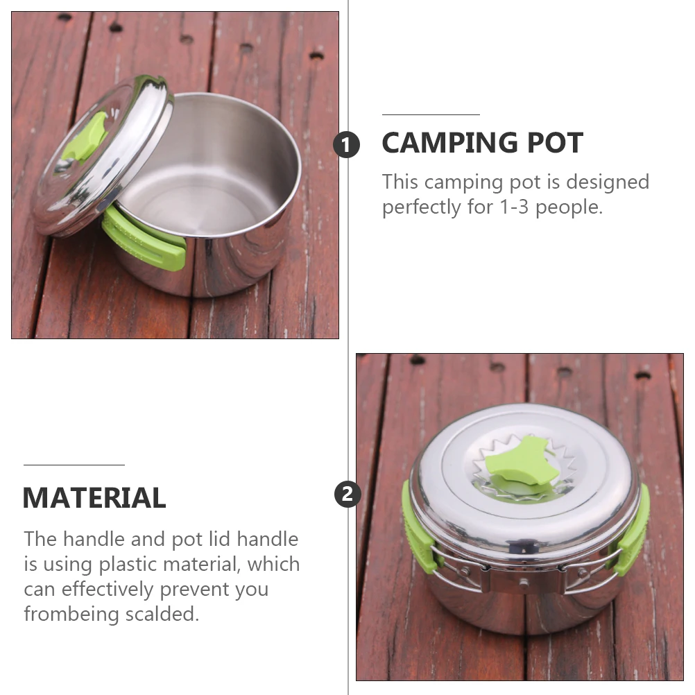 Portable Pot Set Camping Cooking Equipment Pan Stainless Steel Accessories Outdoor Cookware
Portable Pot Set Camping Cooking Equipment Pan Stainless Steel Accessories Outdoor Cookware
