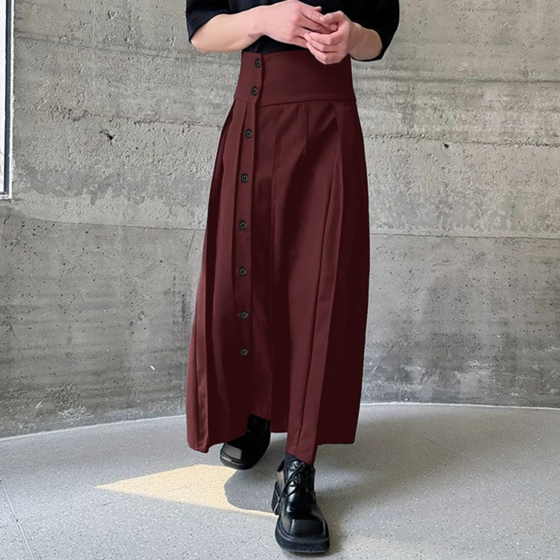 INCERUN Men's Skirts Solid Color Button Pleated Casual Men Bottoms Streetwear Personality 2026 Fashion Leisure Skirts For Man
INCERUN Men's Skirts Solid Color Button Pleated Casual Men Bottoms Streetwear Personality 2026 Fashion Leisure Skirts For Man
