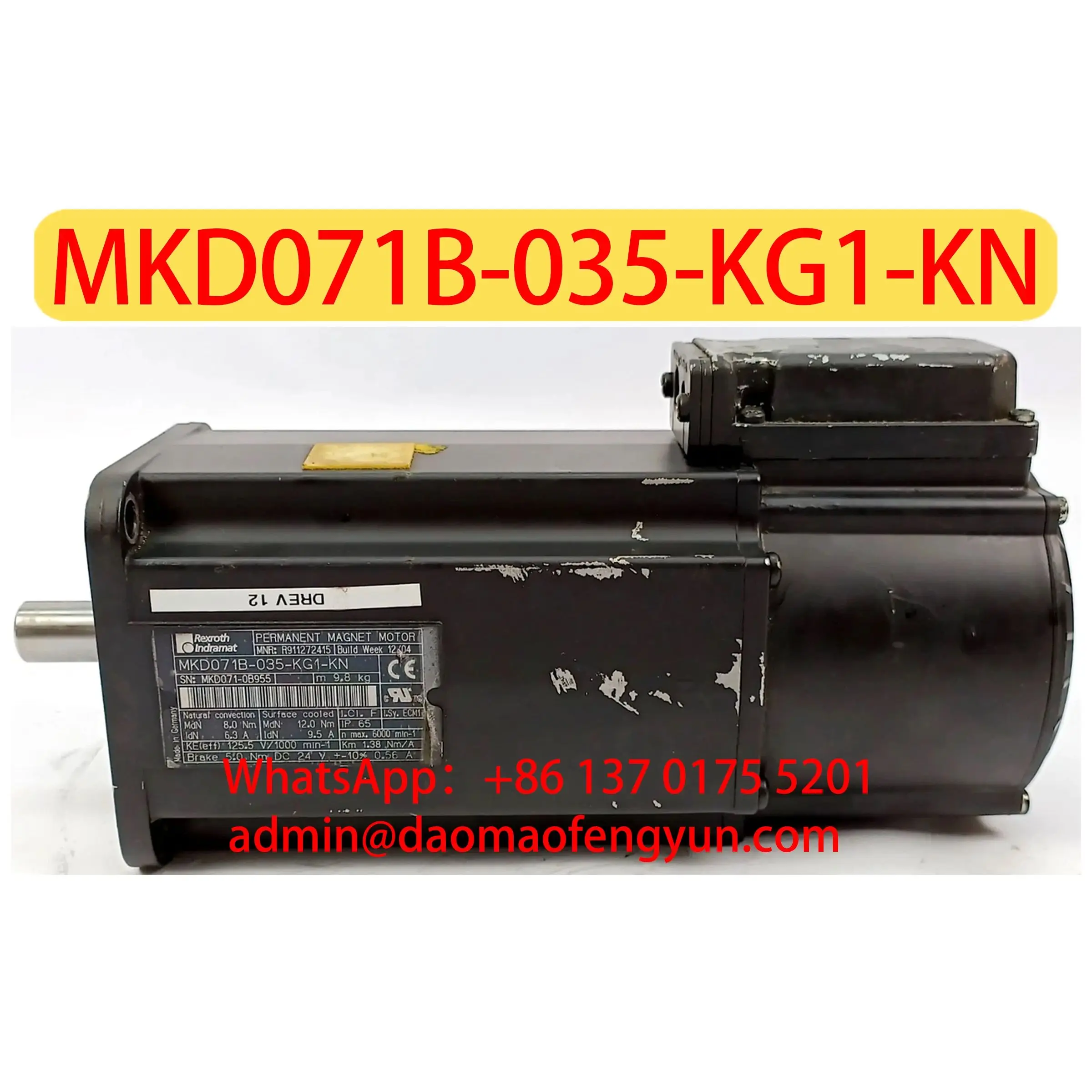 MKD071B-035-KG1-KN Used Servo Motor,Tested ok,Fast shipping
MKD071B-035-KG1-KN Used Servo Motor,Tested ok,Fast shipping