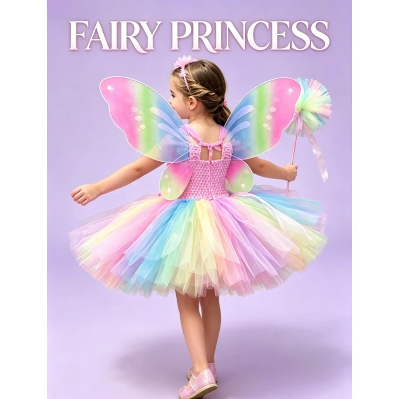 Girls Cute Pastel Butterfly Fairy Tutu Dress Kids Flower Costume with Wings Wand Hairbow Birthday Party Carnival Fancy Outfit
Girls Cute Pastel Butterfly Fairy Tutu Dress Kids Flower Costume with Wings Wand Hairbow Birthday Party Carnival Fancy Outfit