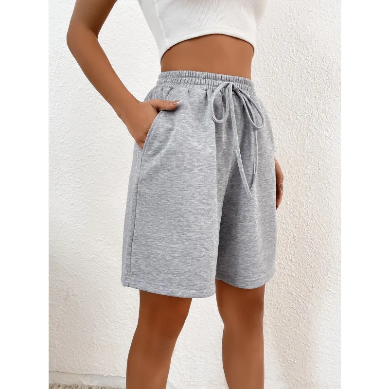 Womens Shorts Women's Solid Color Shorts with Drawstring Waist and Plain Sports Shorts
Womens Shorts Women's Solid Color Shorts with Drawstring Waist and Plain Sports Shorts