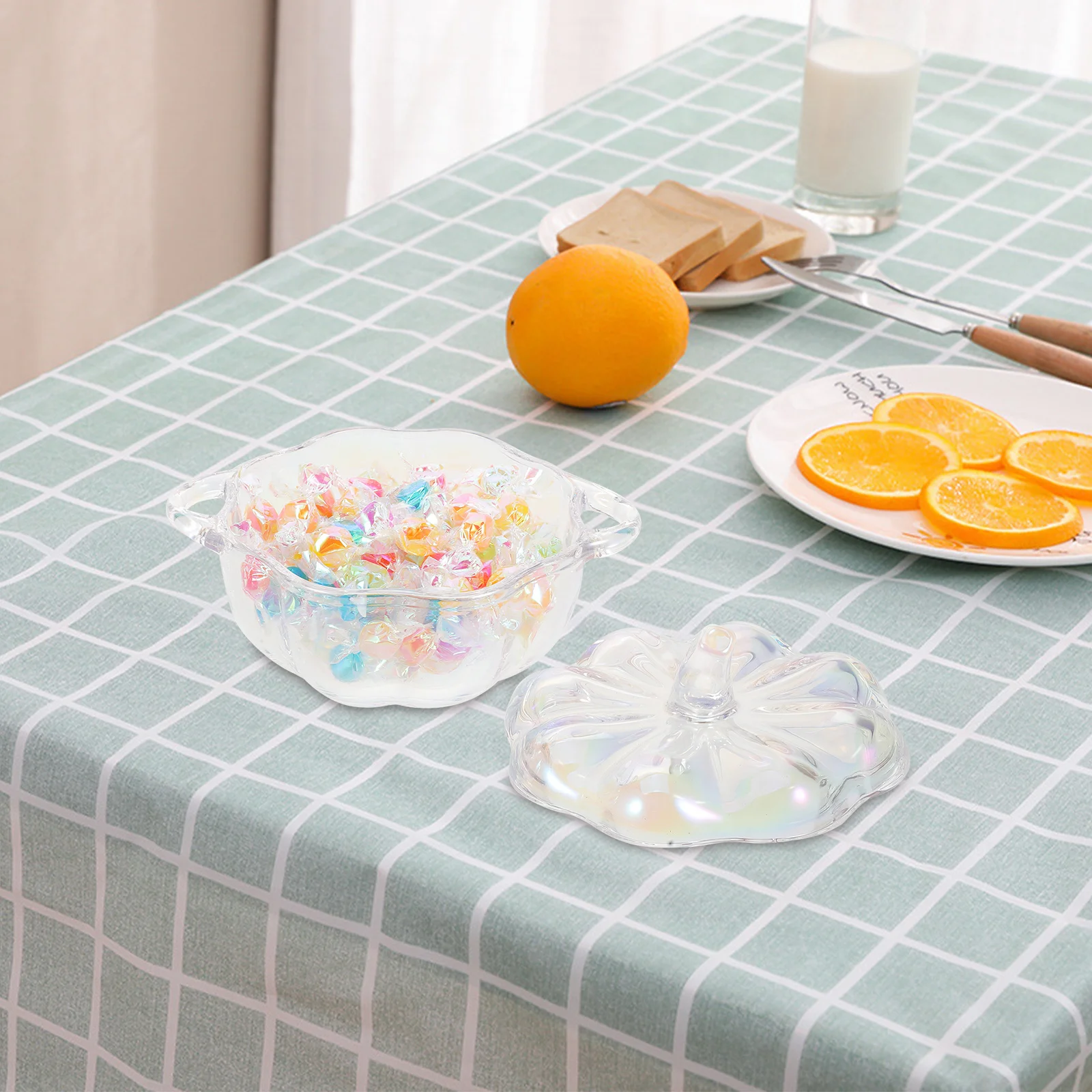 Elegant Glass Pumpkin Jar with Lid Keeps Treats Fresh Halloween Candy Dish for Desk Small Airtight Transparent Container
Elegant Glass Pumpkin Jar with Lid Keeps Treats Fresh Halloween Candy Dish for Desk Small Airtight Transparent Container