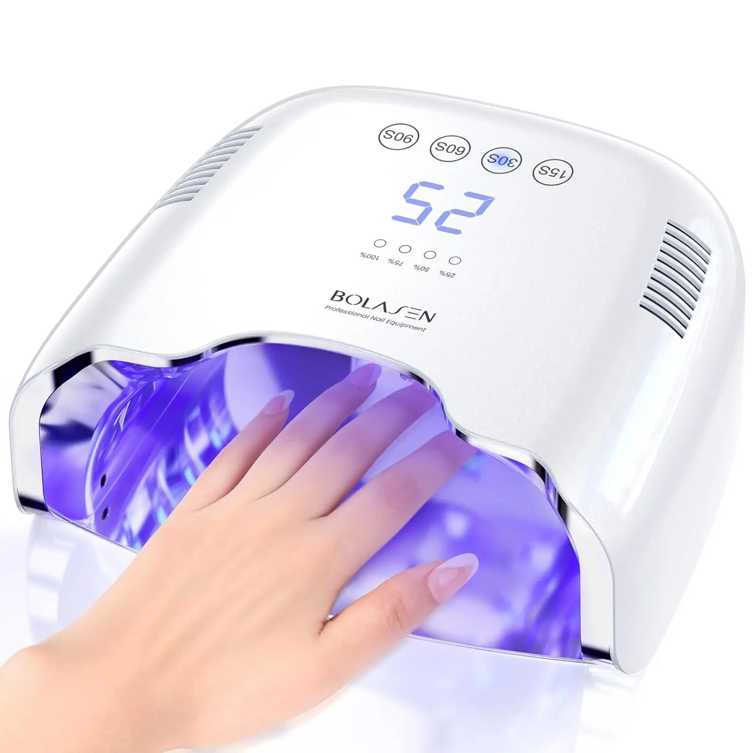 Cordless Rechargeable UV Nail Lamp with Metallic Reflector, 54W Portable LED Dryer for Gel Nails, Fast Curing Salon Light
Cordless Rechargeable UV Nail Lamp with Metallic Reflector, 54W Portable LED Dryer for Gel Nails, Fast Curing Salon Light