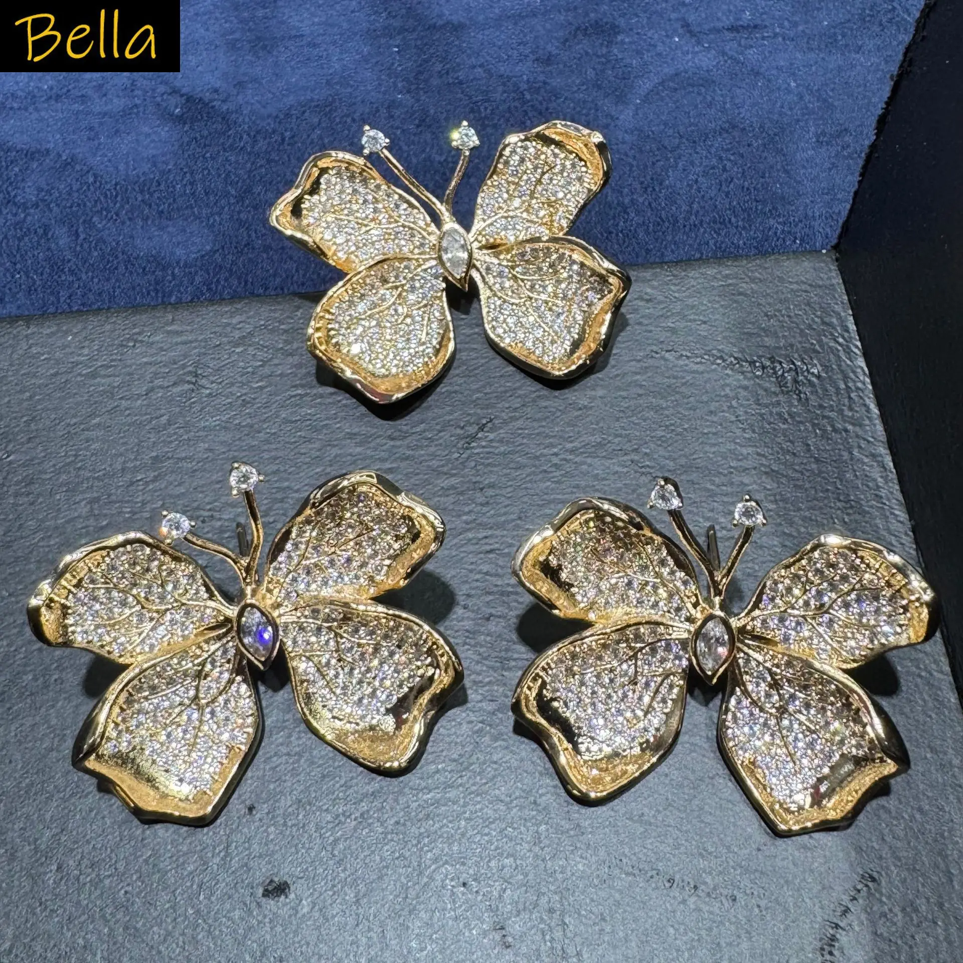 fashion cubic zirconia earrings and ring for women shiny cute jewelry silver gold color blue butterfly stud earrings gala event
fashion cubic zirconia earrings and ring for women shiny cute jewelry silver gold color blue butterfly stud earrings gala event
