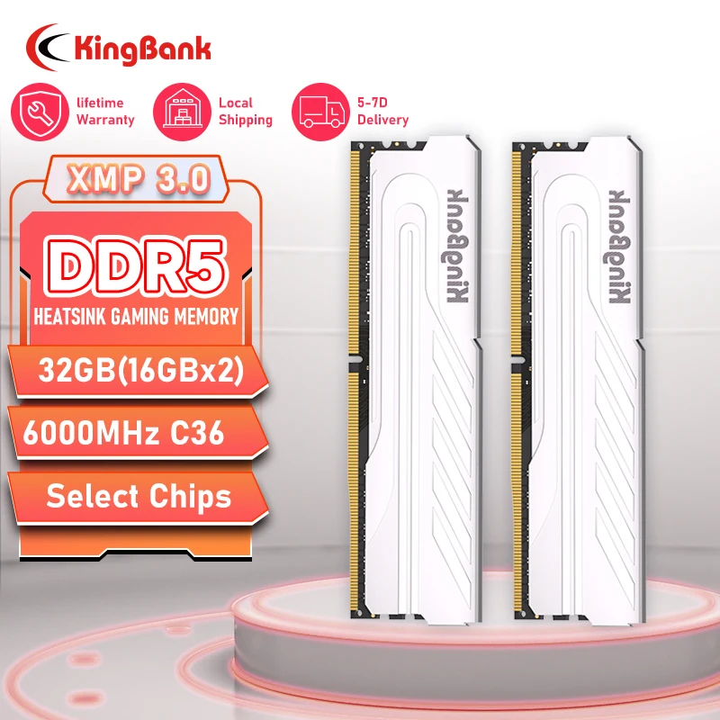 KingBank new arrival DDR5 RAM 32GB Kit (2x16GB) 6000MHz Overclocking Desktop Gaming Memory, Intel XMP 3.0 & AMD Expo Compatible
KingBank new arrival DDR5 RAM 32GB Kit (2x16GB) 6000MHz Overclocking Desktop Gaming Memory, Intel XMP 3.0 & AMD Expo Compatible