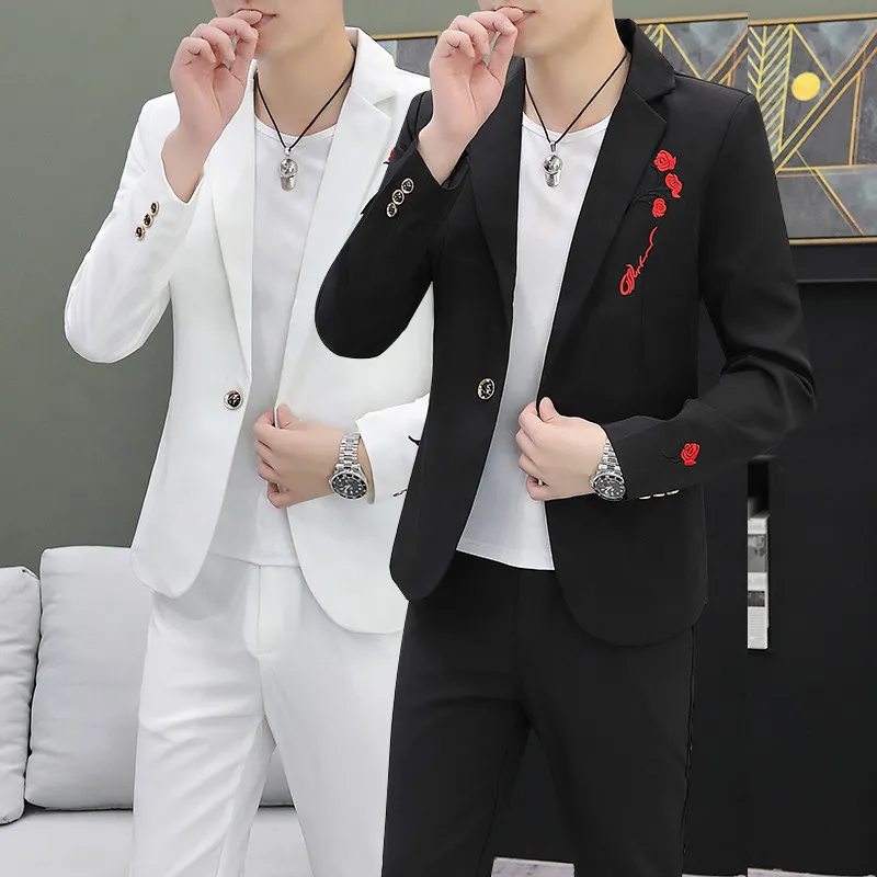 Sli Casual Embroidered Korean Sle Men's Suit Set Night Market Haome Autumn Two-Piece Set Faionable Urban Polyester...
Sli Casual Embroidered Korean Sle Men's Suit Set Night Market Haome Autumn Two-Piece Set Faionable Urban Polyester...