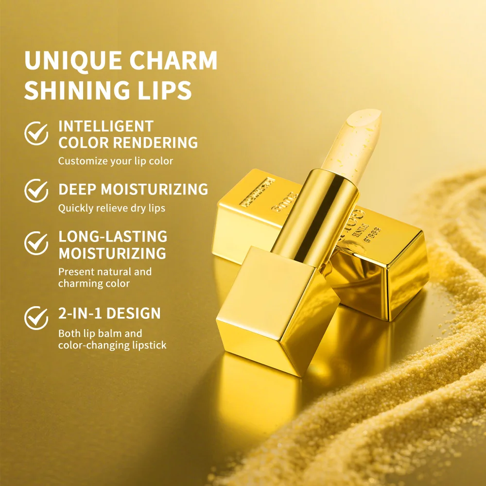 24K Gold Color Changing Lipstick Long Wearing Moisturizing Lip Balm 2 in 1 Nourishing Formula Lips Plumper Deep Care Cosmetic
24K Gold Color Changing Lipstick Long Wearing Moisturizing Lip Balm 2 in 1 Nourishing Formula Lips Plumper Deep Care Cosmetic