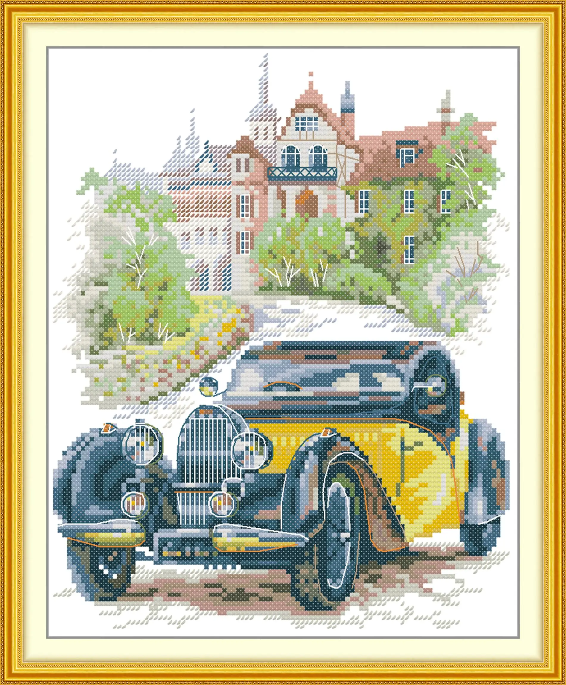 Maydear Full Cross Stitch Kit, 11CT/14CT/16CT/9CT Aida Fabric,DMC Threads Sewing Pattern Embroidery Set-Yellow Classic Car
Maydear Full Cross Stitch Kit, 11CT/14CT/16CT/9CT Aida Fabric,DMC Threads Sewing Pattern Embroidery Set-Yellow Classic Car