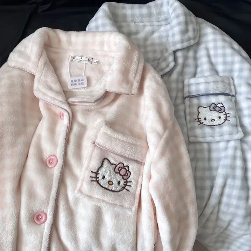 2Pcs Women's Pajamas Set Cartoon Hello Kittys Anime Sanrioed Coral Velvet Homewear Kawaii Girls Nightwear Warm Winter Clothes
2Pcs Women's Pajamas Set Cartoon Hello Kittys Anime Sanrioed Coral Velvet Homewear Kawaii Girls Nightwear Warm Winter Clothes