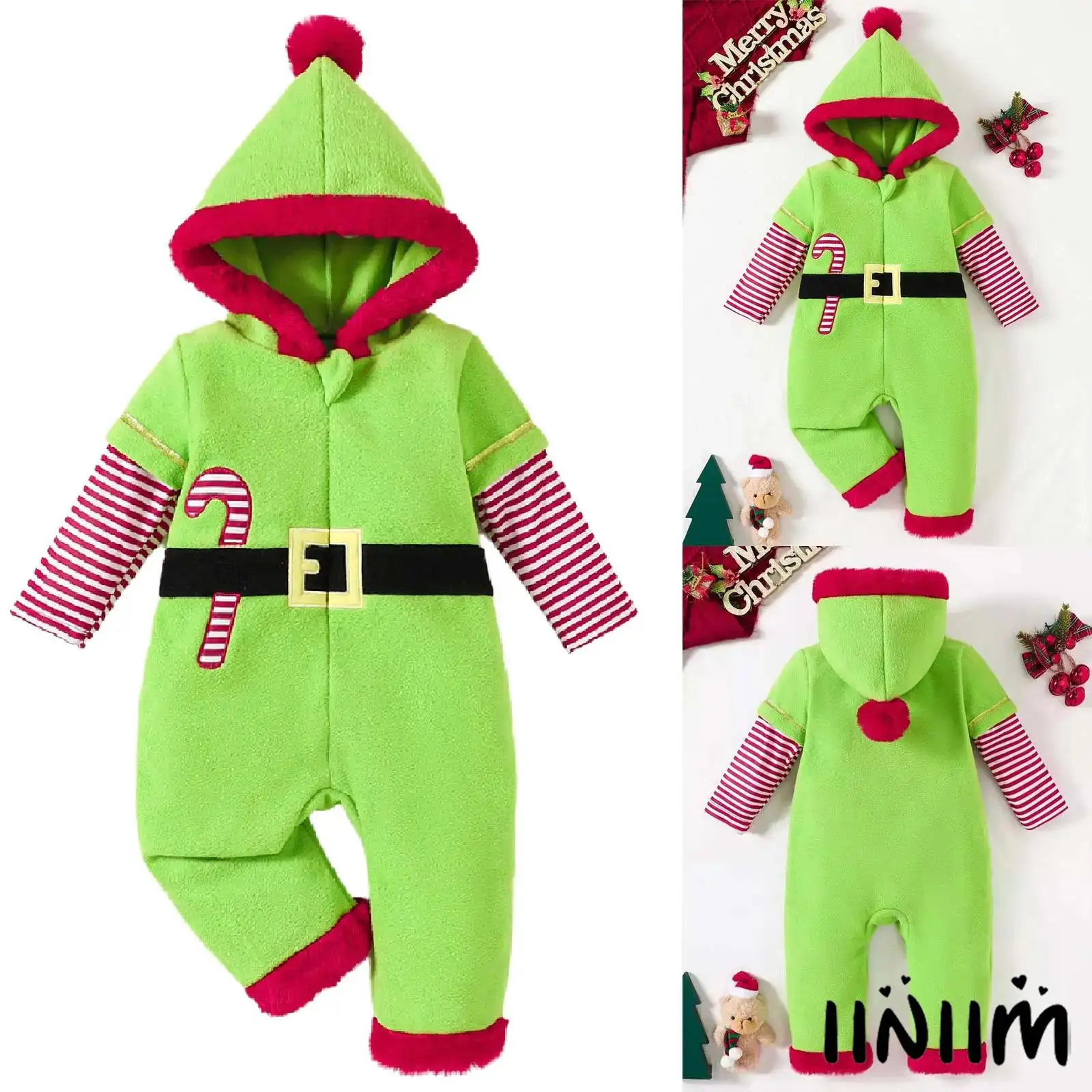 Baby Boys Girls Christmas Costume Santa Claus Romper Stripe Long Sleeve Hooded Xmas Jumpsuit for Family Gathering Photos Shoot
Baby Boys Girls Christmas Costume Santa Claus Romper Stripe Long Sleeve Hooded Xmas Jumpsuit for Family Gathering Photos Shoot