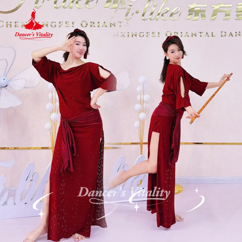 Belly Dance Practice Clothes Adult Women Sexy V-neck Wine Red Robe Shaabi Baladi Saidi Performance Costumes Dancer's Vitality
Belly Dance Practice Clothes Adult Women Sexy V-neck Wine Red Robe Shaabi Baladi Saidi Performance Costumes Dancer's Vitality