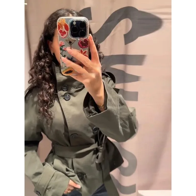 Lady Elegant High Neck Double Breasted Full Sleeve Windbreaker Women Solid Lace Up Trench Coat Fashion Street Casual Daily Coats
Lady Elegant High Neck Double Breasted Full Sleeve Windbreaker Women Solid Lace Up Trench Coat Fashion Street Casual Daily Coats
