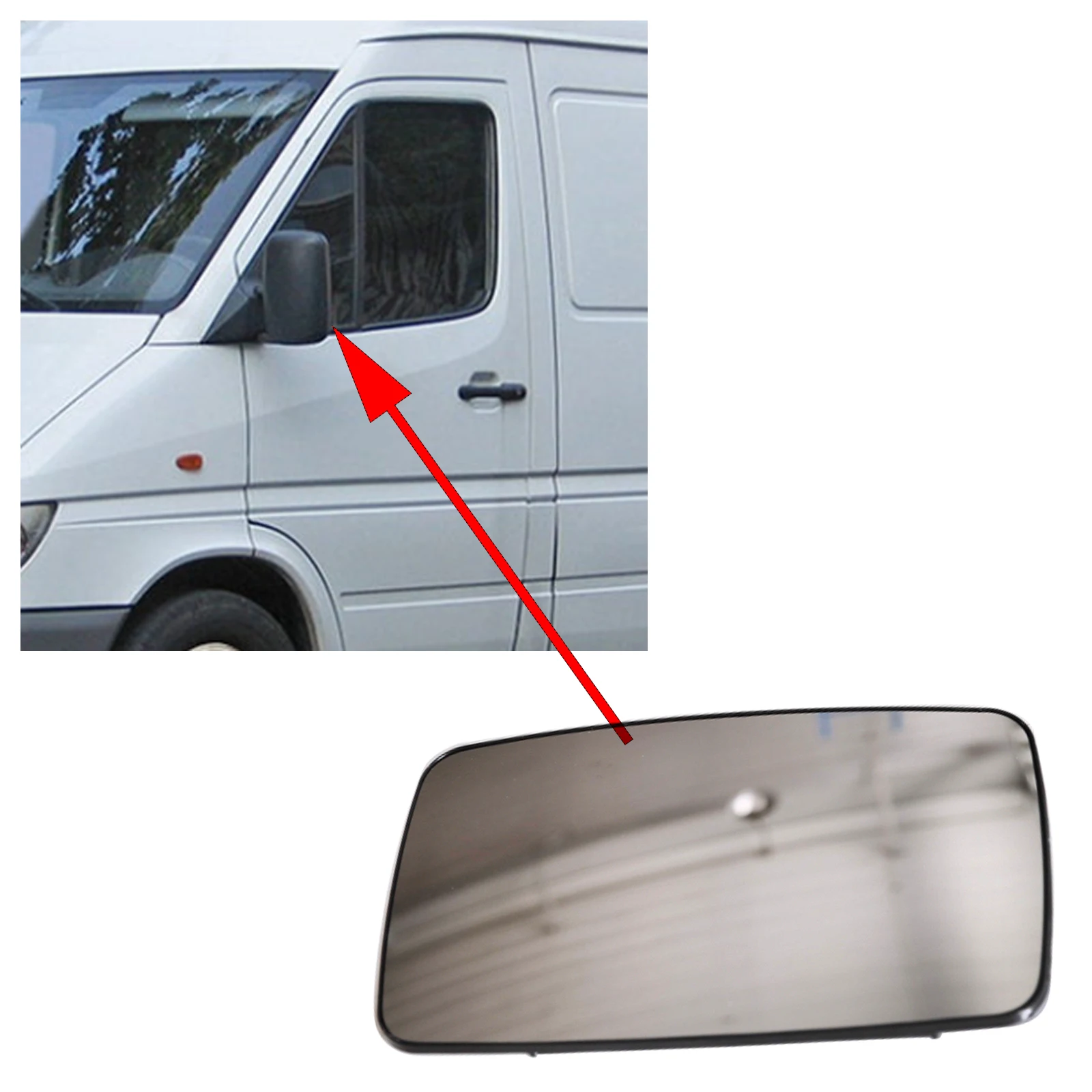 Outside Mirror Glass Non-Heated Side Right Compatible With Mercedes Sprinter 901 1995-2006 OE13121002
Outside Mirror Glass Non-Heated Side Right Compatible With Mercedes Sprinter 901 1995-2006 OE13121002