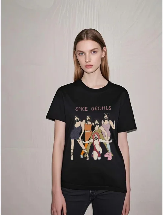 Хлопковая мужская футболка с принтом Spice Grohls Dave Grohl Spice Girls, футболки с короткими рукавами, футболка в стиле Харадзюку, забавные топы
Хлопковая мужская футболка с принтом Spice Grohls Dave Grohl Spice Girls, футболки с короткими рукавами, футболка в стиле Харадзюку, забавные топы