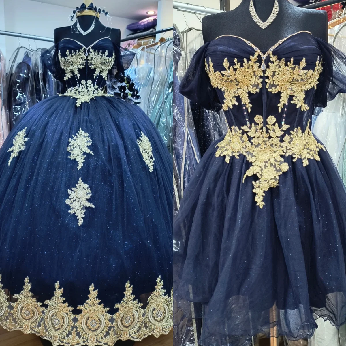Gorgeous Navy Two Pieces Quinceanera Dresses With Gold Lace Vestidos De 15 Quinceañera 2 In 1 Spark Birthday Party Xv Customized
Gorgeous Navy Two Pieces Quinceanera Dresses With Gold Lace Vestidos De 15 Quinceañera 2 In 1 Spark Birthday Party Xv Customized