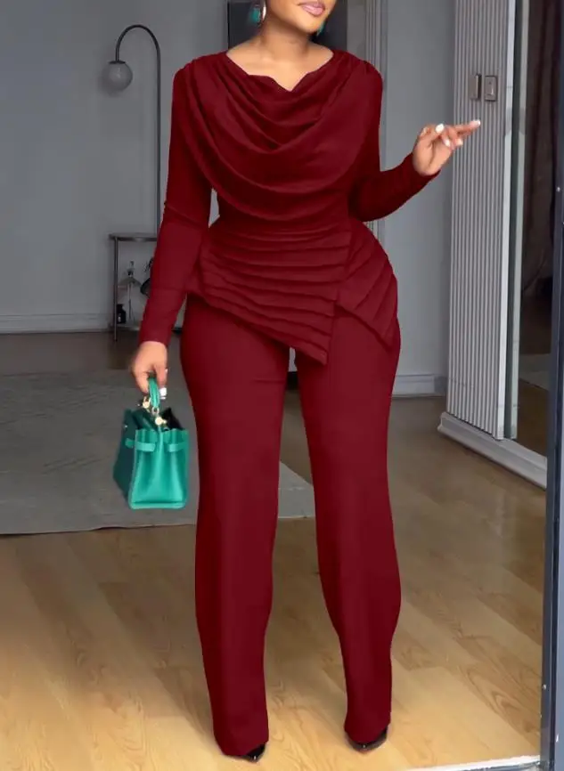 Women's Jumpsuit Summer New Fashionable and Elegant Style Solid Color Swing Collar Pleated Patchwork Irregular Design Jumpsuit
Women's Jumpsuit Summer New Fashionable and Elegant Style Solid Color Swing Collar Pleated Patchwork Irregular Design Jumpsuit