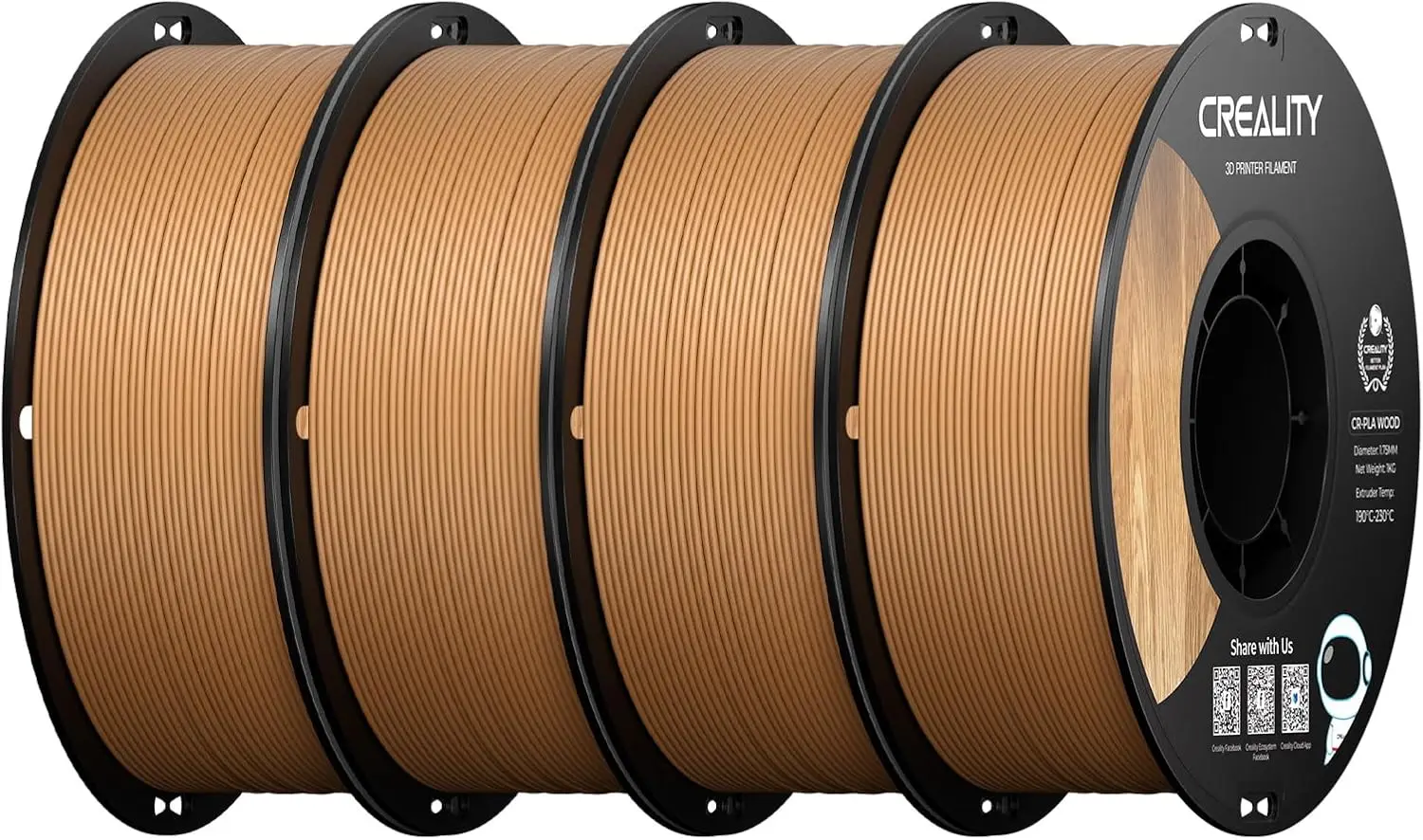 Wood PLA Filament 4kg, 1.75mm 3D Printer Filament, Smooth Silk Texture, Tough, 1kg/Spool, for All Printers
Wood PLA Filament 4kg, 1.75mm 3D Printer Filament, Smooth Silk Texture, Tough, 1kg/Spool, for All Printers