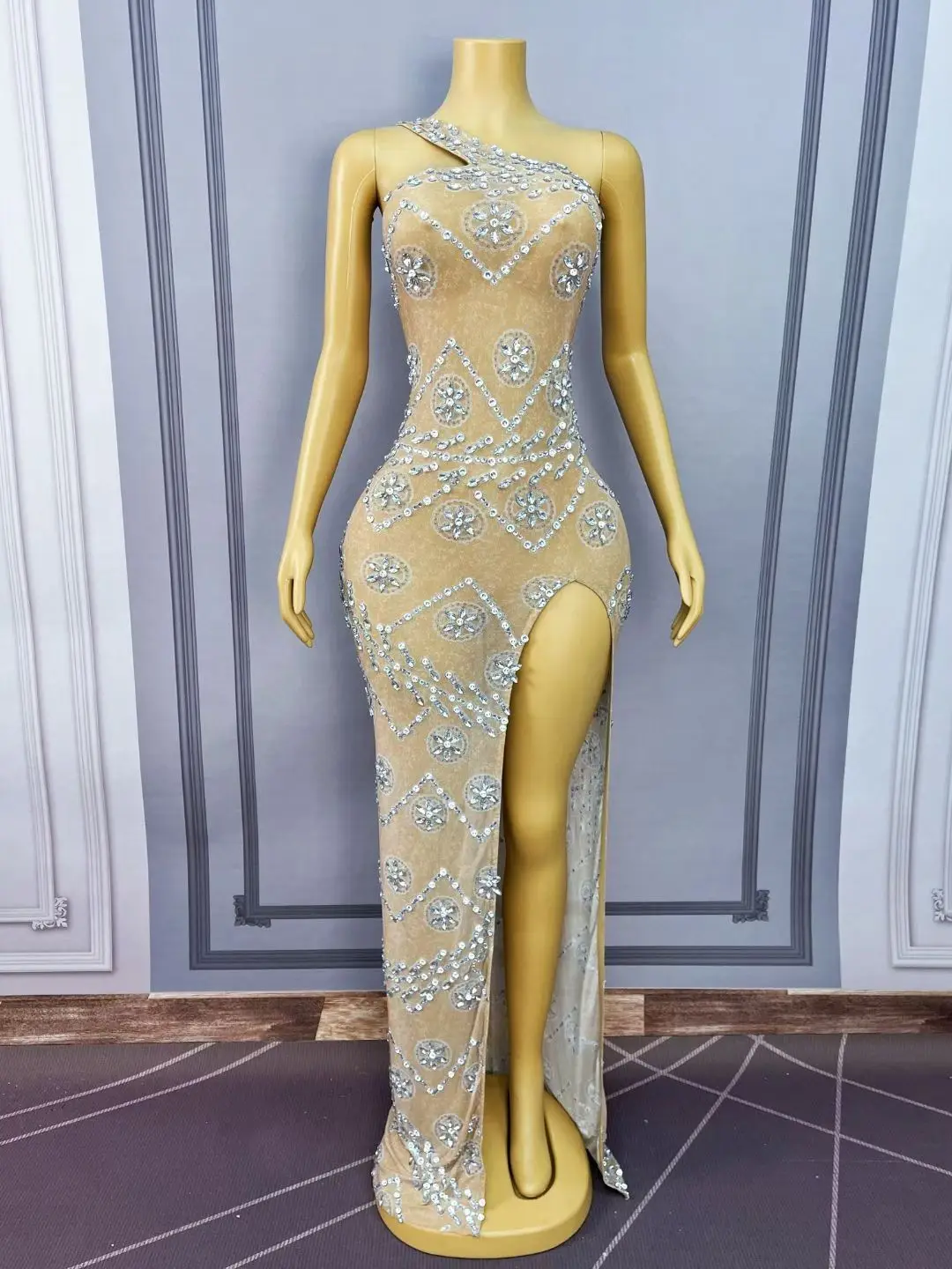 Luxury Rhinstones Sexy Backless High Split Bodycon Dress Evening Party Prom Gown Red Carpet Show Birthday Nightclub Stage Dress
Luxury Rhinstones Sexy Backless High Split Bodycon Dress Evening Party Prom Gown Red Carpet Show Birthday Nightclub Stage Dress