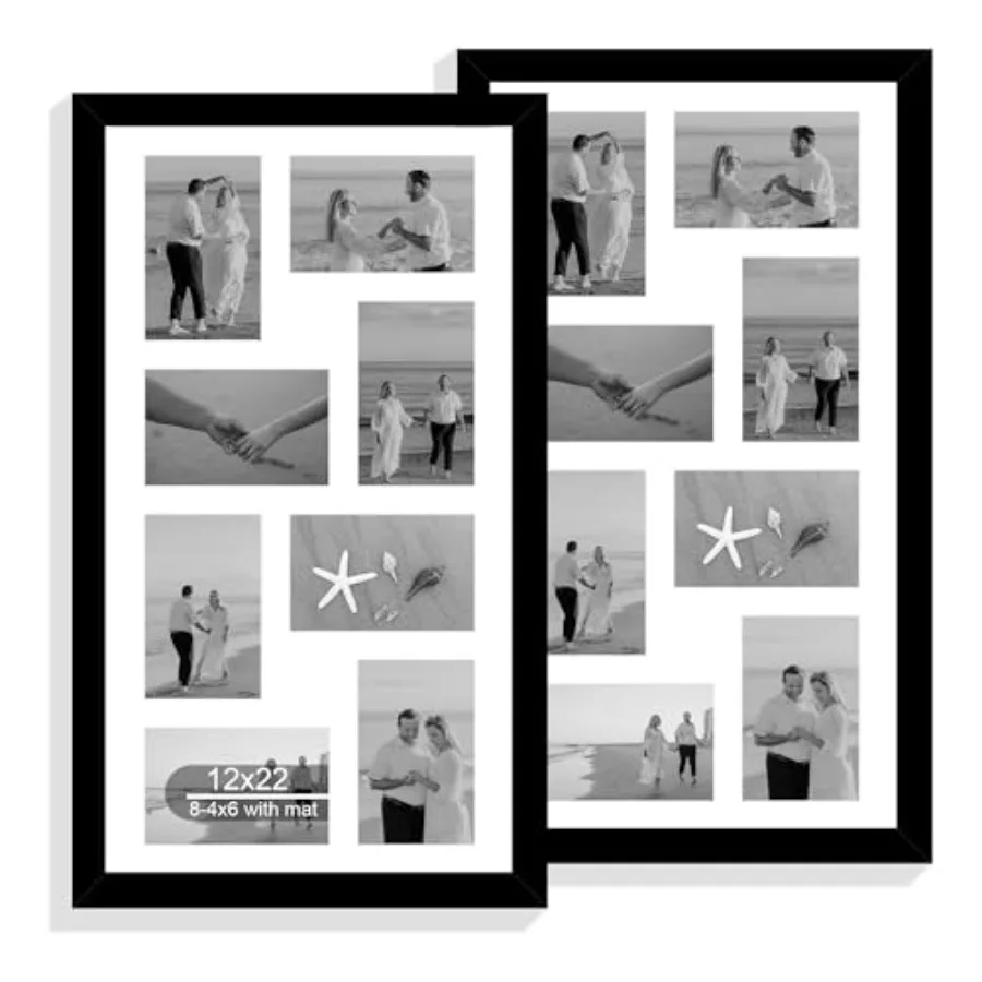 12x22 Picture Frame Set of 2, with Glass Collage Frame, Display Eight Opening 4x6 Photos With Mat or 12 x 22 Newspaper Without
12x22 Picture Frame Set of 2, with Glass Collage Frame, Display Eight Opening 4x6 Photos With Mat or 12 x 22 Newspaper Without