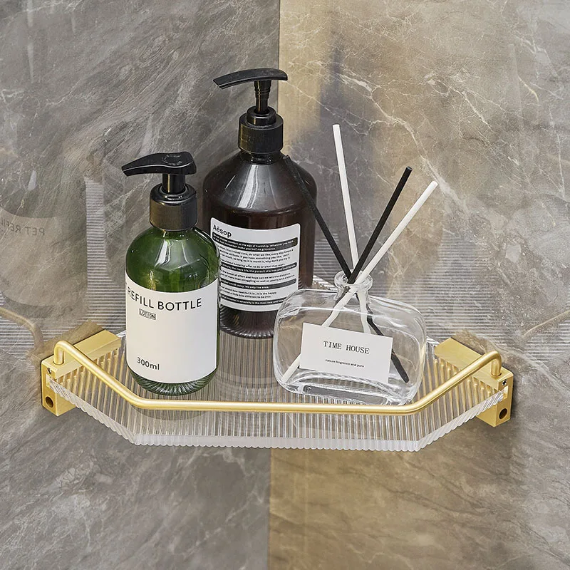Acrylic Bathroom Wall Corner Shelf Shower Rack Shampoo Holder Wall Mounted Brushed Gold Corner Shelves Toilet Shampoo Holder
Acrylic Bathroom Wall Corner Shelf Shower Rack Shampoo Holder Wall Mounted Brushed Gold Corner Shelves Toilet Shampoo Holder