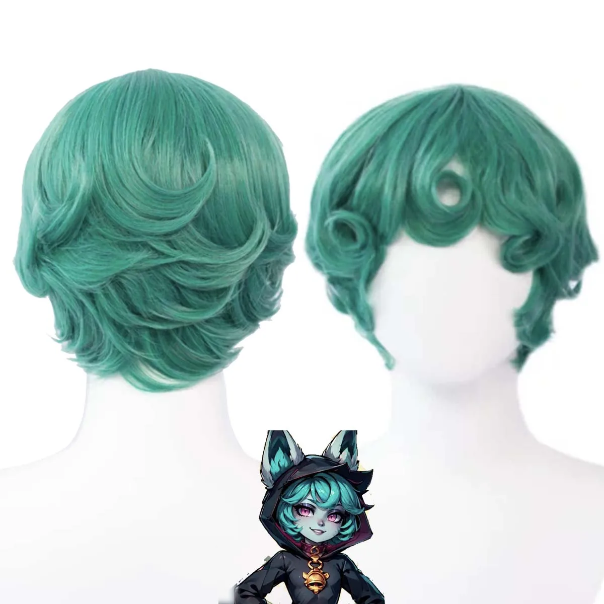 Women Game LoLThe Gloomist Vex Short Green Curly Heat Resistant Hair Wig
Women Game LoLThe Gloomist Vex Short Green Curly Heat Resistant Hair Wig