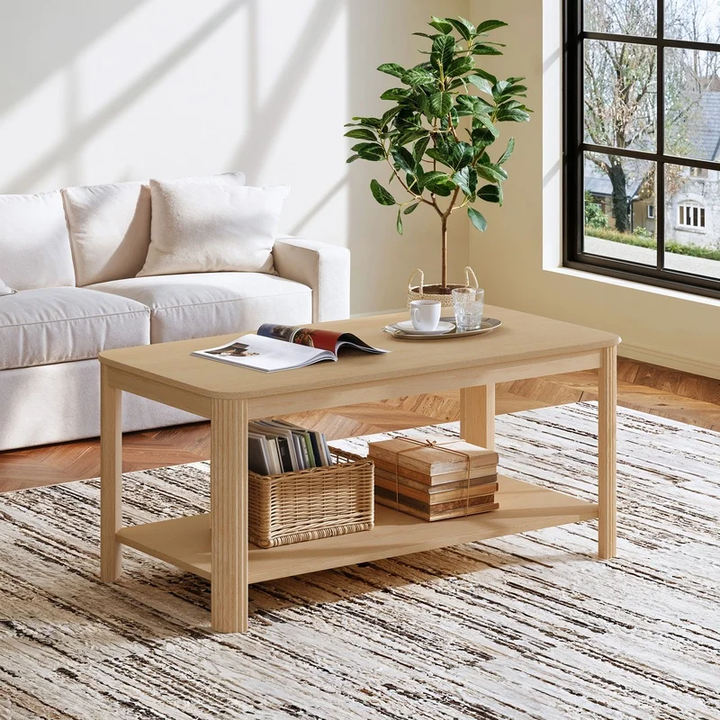 Arc Corner Wood Coffee Table with Storage Shelf, Light Oak Finish, Modern Minimalist Rectangular Table for Living Room or Bedroom, 39.4" L x 20" W x 17.7" H
Arc Corner Wood Coffee Table with Storage Shelf, Light Oak Finish, Modern Minimalist Rectangular Table for Living Room or Bedroom, 39.4" L x 20" W x 17.7" H