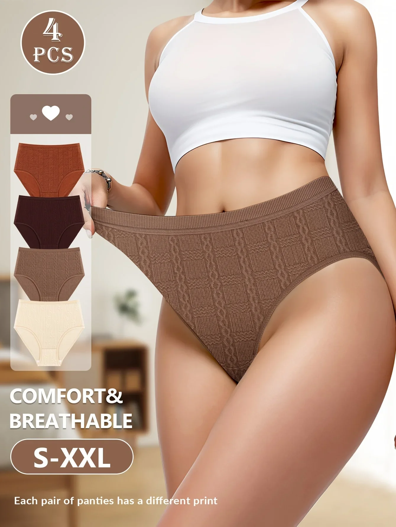 4 Pcs Hot sale Breathable Ladies Panties Women Sexy Underwear Soft Cotton Panties High Waist Tummy Control Briefs
4 Pcs Hot sale Breathable Ladies Panties Women Sexy Underwear Soft Cotton Panties High Waist Tummy Control Briefs